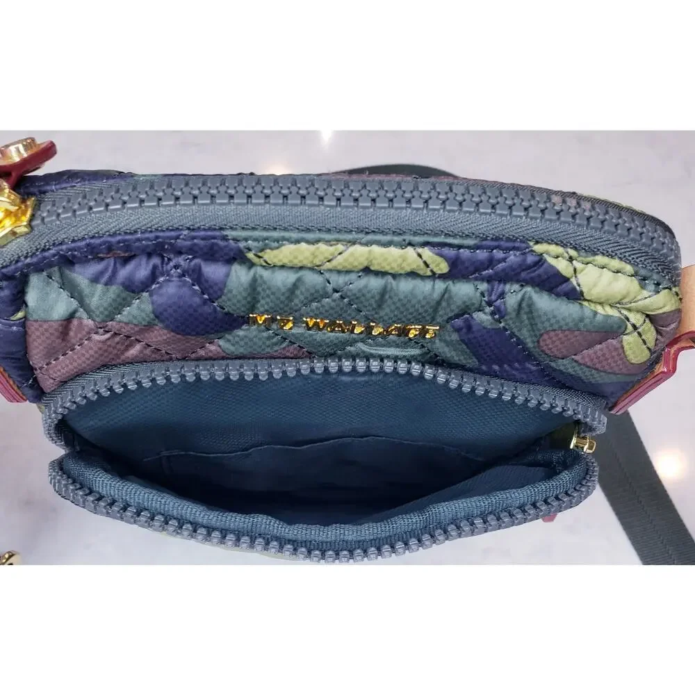 MZ WALLACE Metro Quilted Crossbody Bag Green Camo Camouflage Print - Picture 12 of 16
